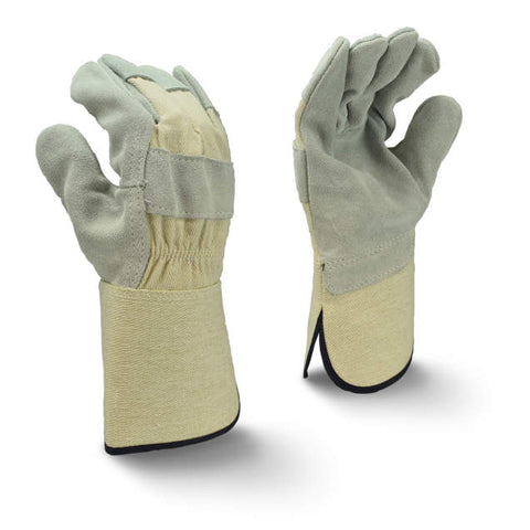 Radians RWG3400W Side Split Gray Cowhide Leather Glove with Gauntlet Cuff